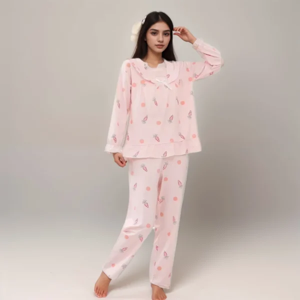 girl nighty pink carrot print