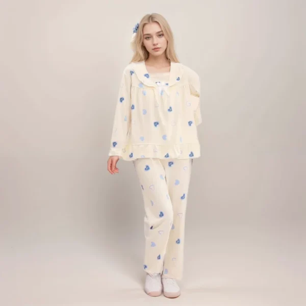 Heart Print Nighty Blue Color