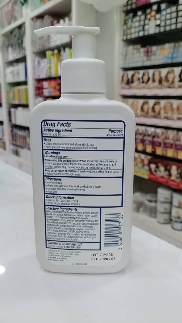CeraVe Acne Control Cleanser with 2% Salicylic Acid (237 ml) - Image 2