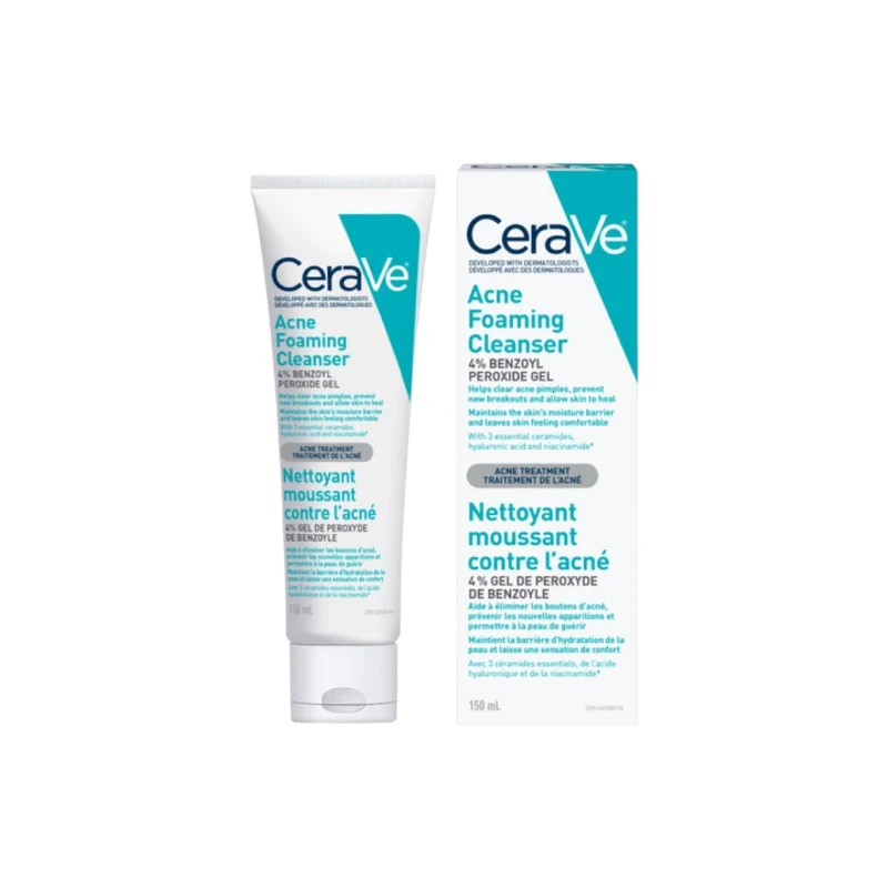 CeraVe Acne Foaming Cleanser with 4% Benzoyl Peroxide Gel (150 ml) 1 CeraVe Acne Foaming Cleanser with 4% Benzoyl Peroxide Gel (150 ml)