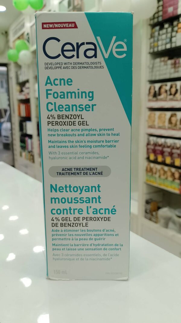 CeraVe Acne Foaming Cleanser with 4% Benzoyl Peroxide Gel (150 ml)
