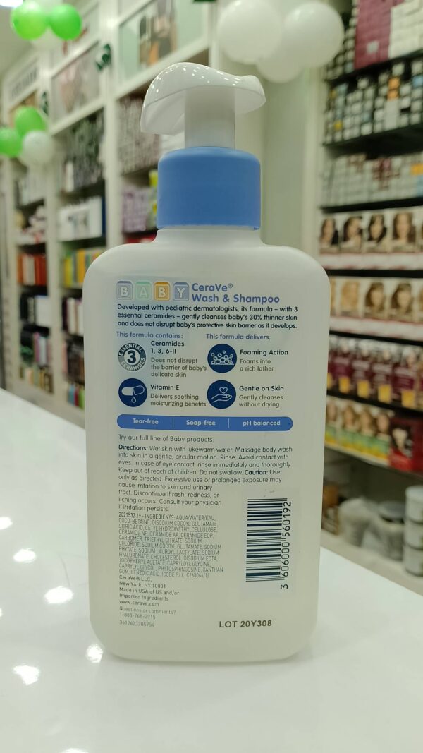 CeraVe Baby Wash & Shampoo Gentle Cleanser Paraben-free (237 ml) - Image 2