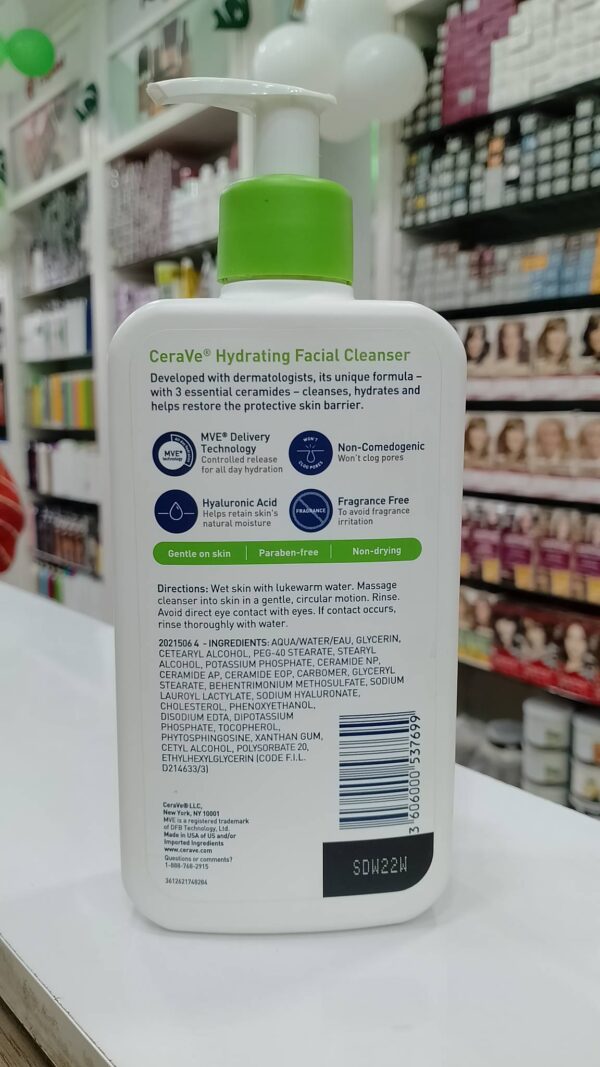 CeraVe Hydrating Facial Cleanser for Normal to Dry Skin (355 ml) - Image 2