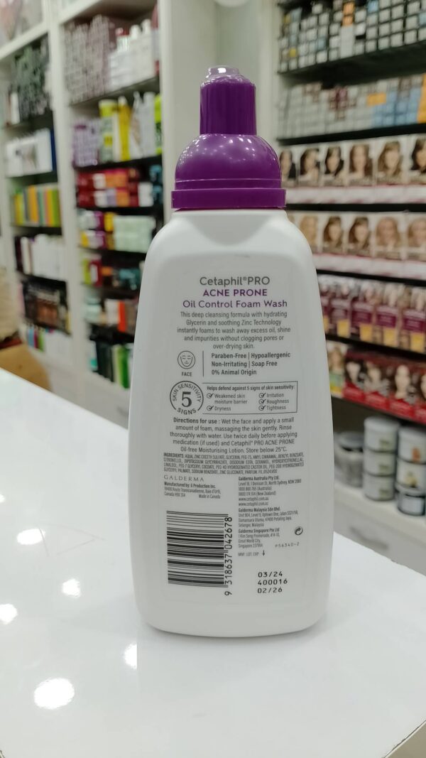 Cetaphil Pro Acne Prone Oil Control Foam Wash for Oily & Sensitive Skin (236 ml) - Image 2