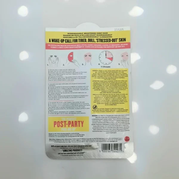 Soap & Glory Bright & Beautiful Brightening Sheet Face Mask - for Dull Skin (29 g) - Image 2