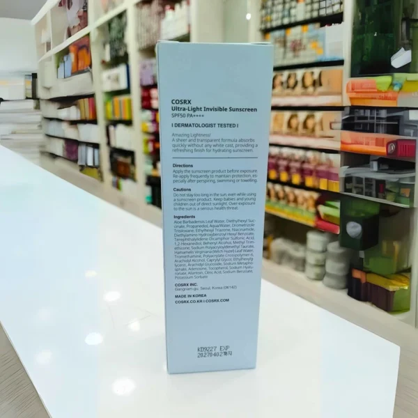 COSRX Ultra Light Invisible Sunscreen SPF 50 PA++++ (50 ml) - Image 2