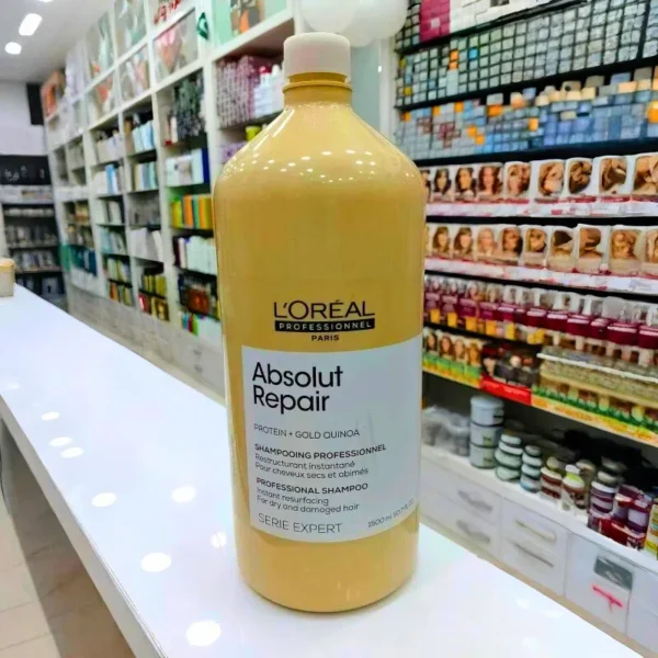 L'Oreal Professionnel Serie Expert Protein + Gold Quinoa Absolut Repair Dry And Damaged Hair Shampoo (1500 ml)