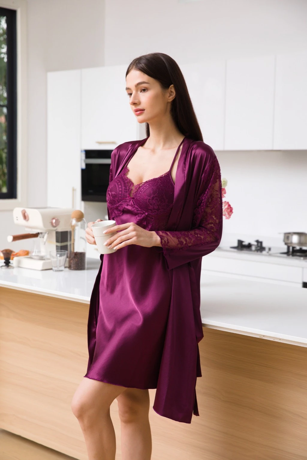Flourish Gown Set 4914 - Wine 1 Flourish Gown Set 4914 - Wine
