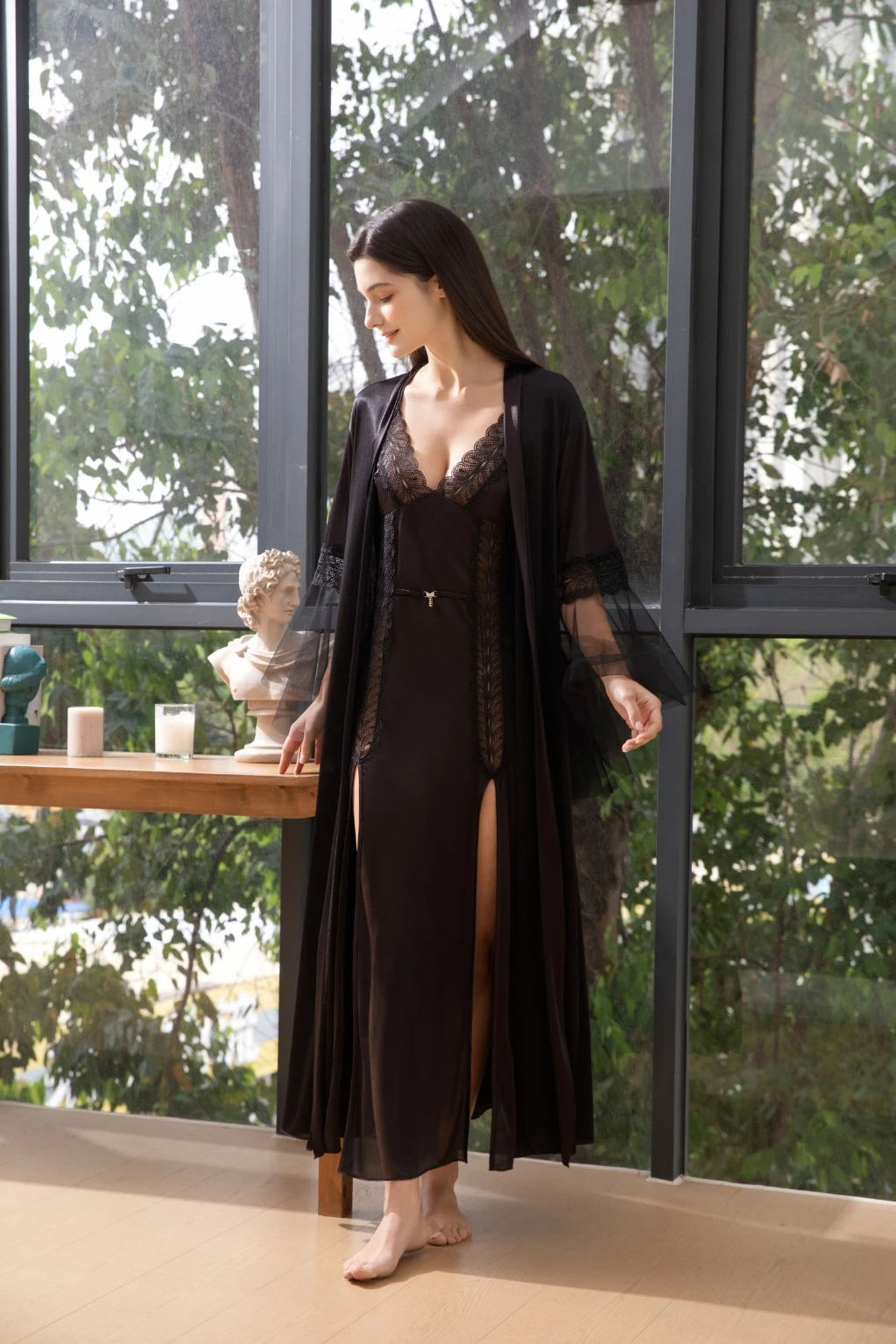 Flourish Gown Set 3905 - Black 1 Flourish Gown Set 3905 - Black