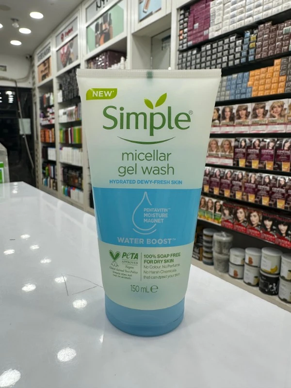 Simple Water Boost Micellar Facial Gel Wash - 150ml 2 Simple Water Boost Micellar Facial Gel Wash - 150ml - Image 2