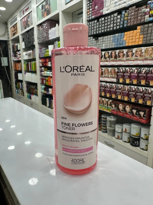 LOreal Fine Flowers Toner Rose & Jasmine Toner for Dry, Sensitive Skin - 400ml 2 LOreal Fine Flowers Toner Rose & Jasmine Toner for Dry, Sensitive Skin - 400ml - Image 2