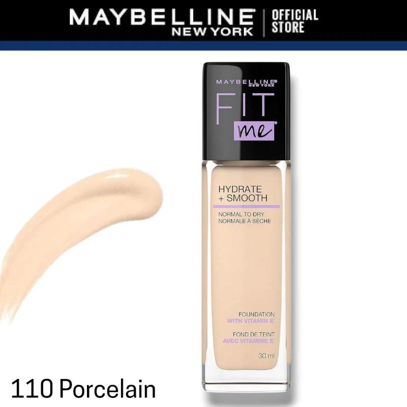 Maybelline Fit Me Hydrate + Smooth Liquid Foundation - 110 Porcelain 1 Maybelline Fit Me Hydrate + Smooth Liquid Foundation - 110 Porcelain