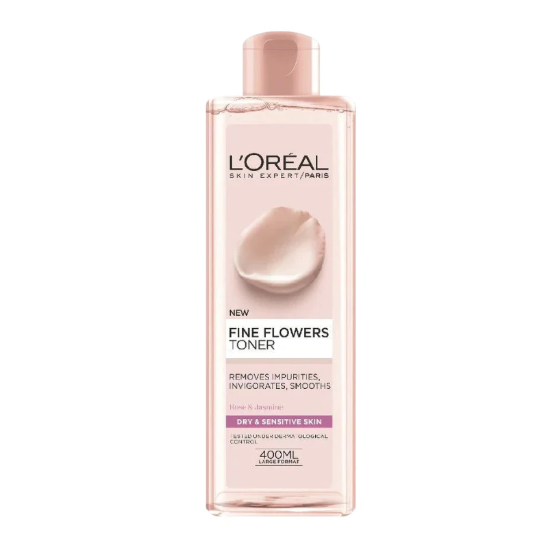 LOreal Fine Flowers Toner Rose & Jasmine Toner for Dry, Sensitive Skin - 400ml 1 LOreal Fine Flowers Toner Rose & Jasmine Toner for Dry, Sensitive Skin - 400ml