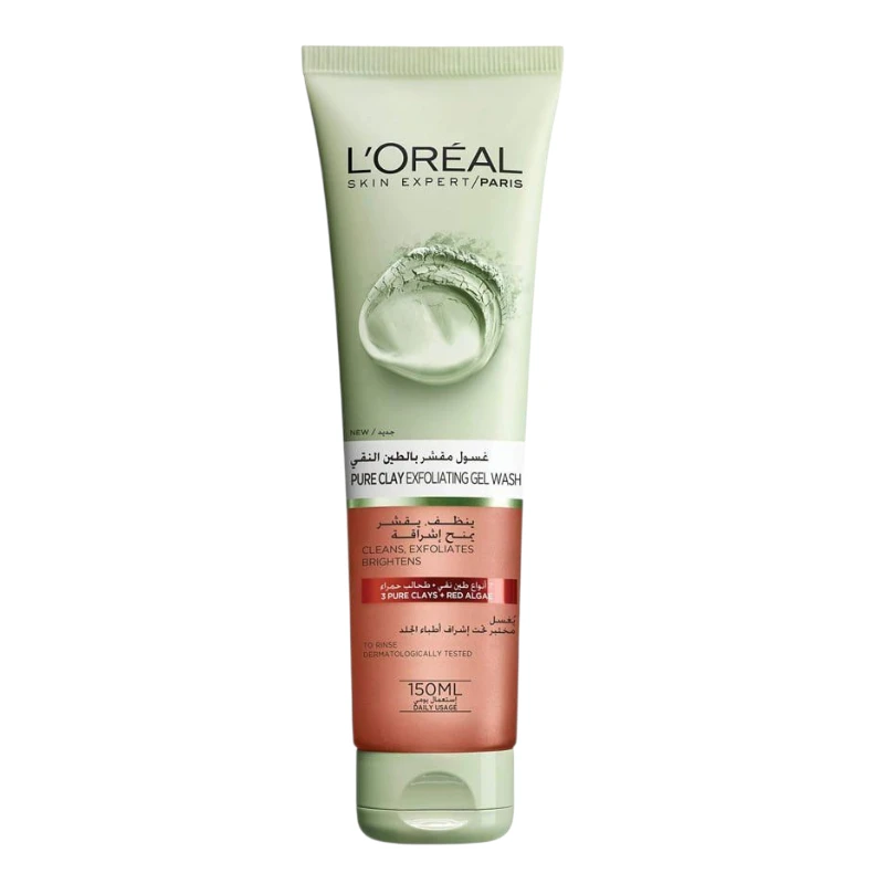 LOreal Pure Clay Red Algae Exfoliating Scrub Gel Wash - 150ml 1 LOreal Pure Clay Red Algae Exfoliating Scrub Gel Wash - 150ml