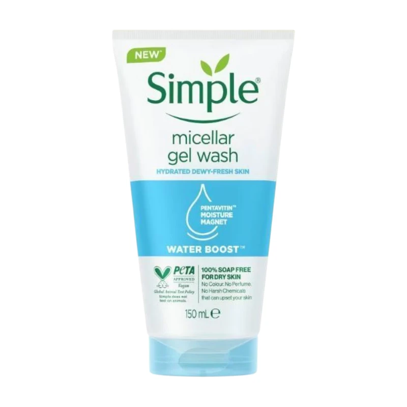 Simple Water Boost Micellar Facial Gel Wash - 150ml 1 Simple Water Boost Micellar Facial Gel Wash - 150ml