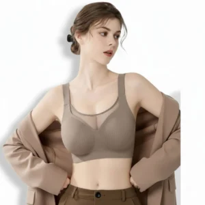 Seamless Plus Size Thin Cup Comfortable Push-Up Mesh Bra