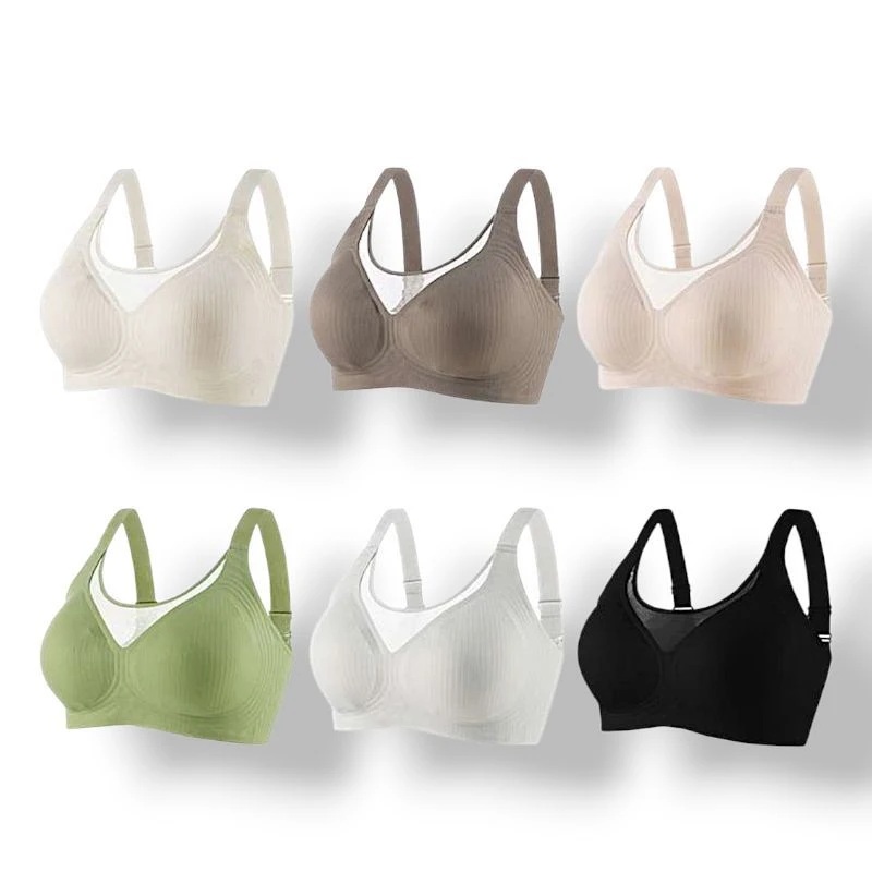 Seamless Plus Size Thin Cup Comfortable Push-Up Mesh Bra 6 Seamless Plus Size Thin Cup Comfortable Push-Up Mesh Bra - Image 6