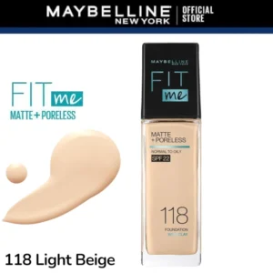 Maybelline Fit Me Matte + Poreless Liquid Foundation - 118 Light Beige