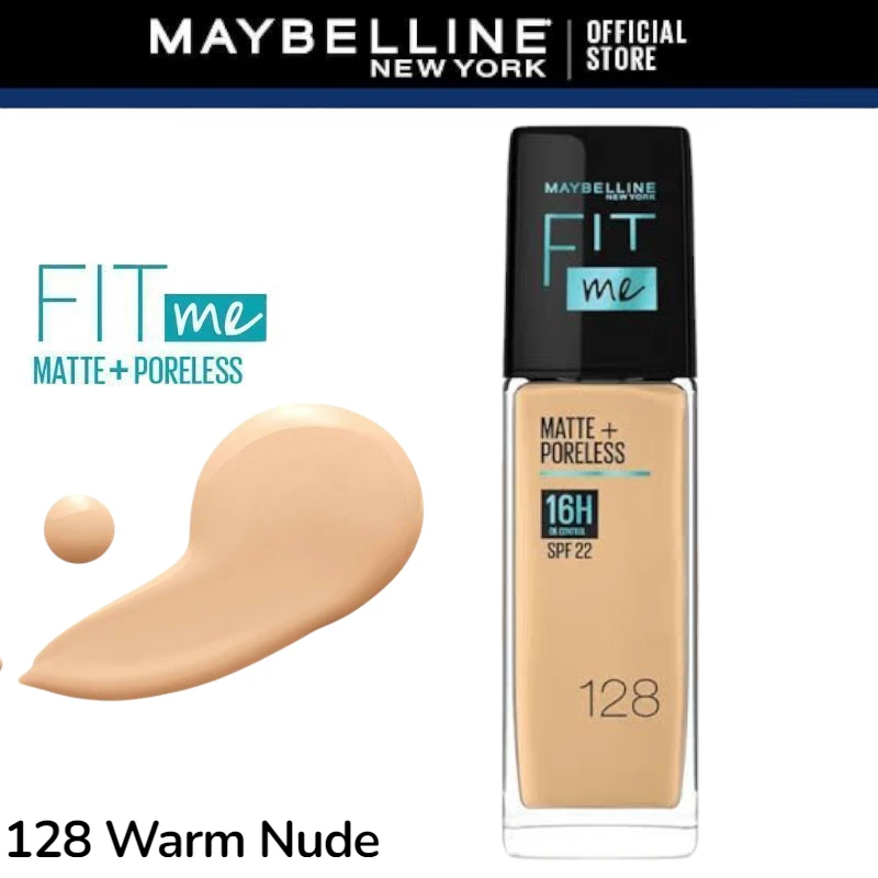 Maybelline Fit Me Matte + Poreless Liquid Foundation - 128 Warm Nude 1 Maybelline Fit Me Matte + Poreless Liquid Foundation - 128 Warm Nude